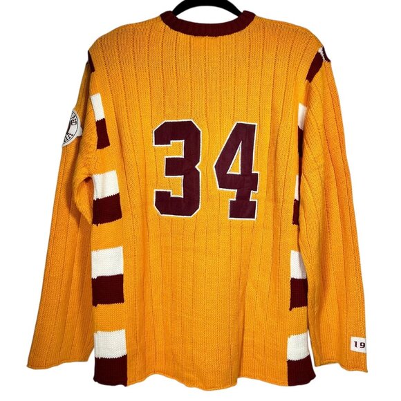 Vtg Deeply Rooted Mens Yellow Cleveland 34 NBA Basketball Knit Sweater Size 2XL - Picture 6 of 16